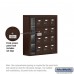 Salsbury Cell Phone Storage Locker - with Front Access Panel - 4 Door High Unit (5 Inch Deep Compartments) - 12 A Doors (11 usable) - Bronze - Surface Mounted - Resettable Combination Locks